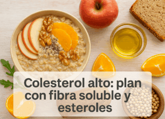 Fibra soluble LDL: menú 3 días y esteroles fibra soluble LDL